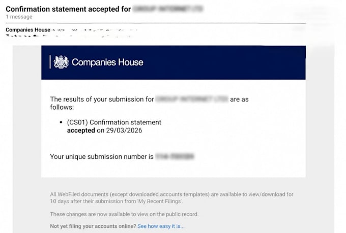 ensure filing your UK company confirmation statement